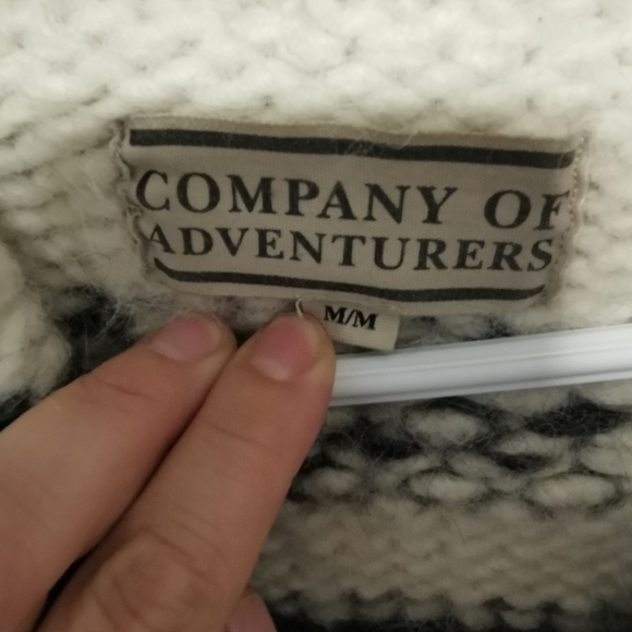 COMPANY OF ADVENTURERS | Cowichan style alpaca wool zip sweater size M - Picture 2 of 6